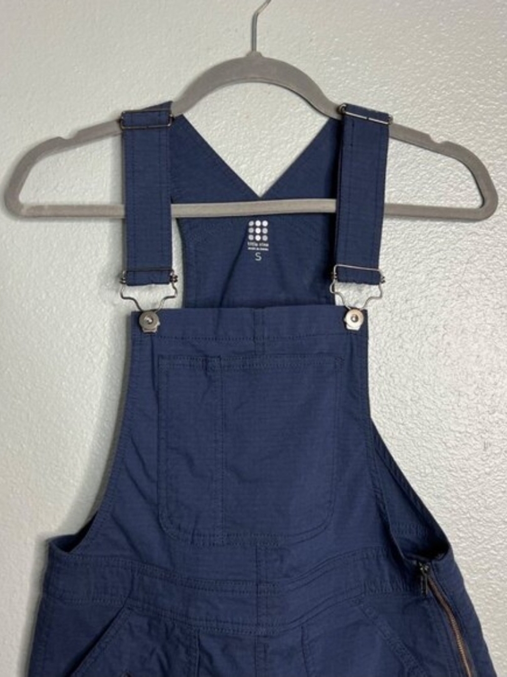 Title Nine Navy Pinafore Overall Dress with Zip Pockets - Picture 4 of 6